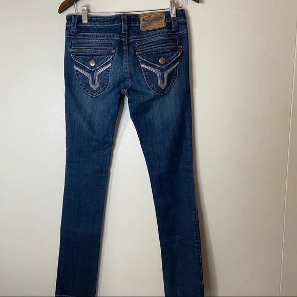 VIGOSS Skinny Jean Denim Embroidered Pockets The Seattle Size 5/6 28 P20824NB26 - Picture 7 of 10